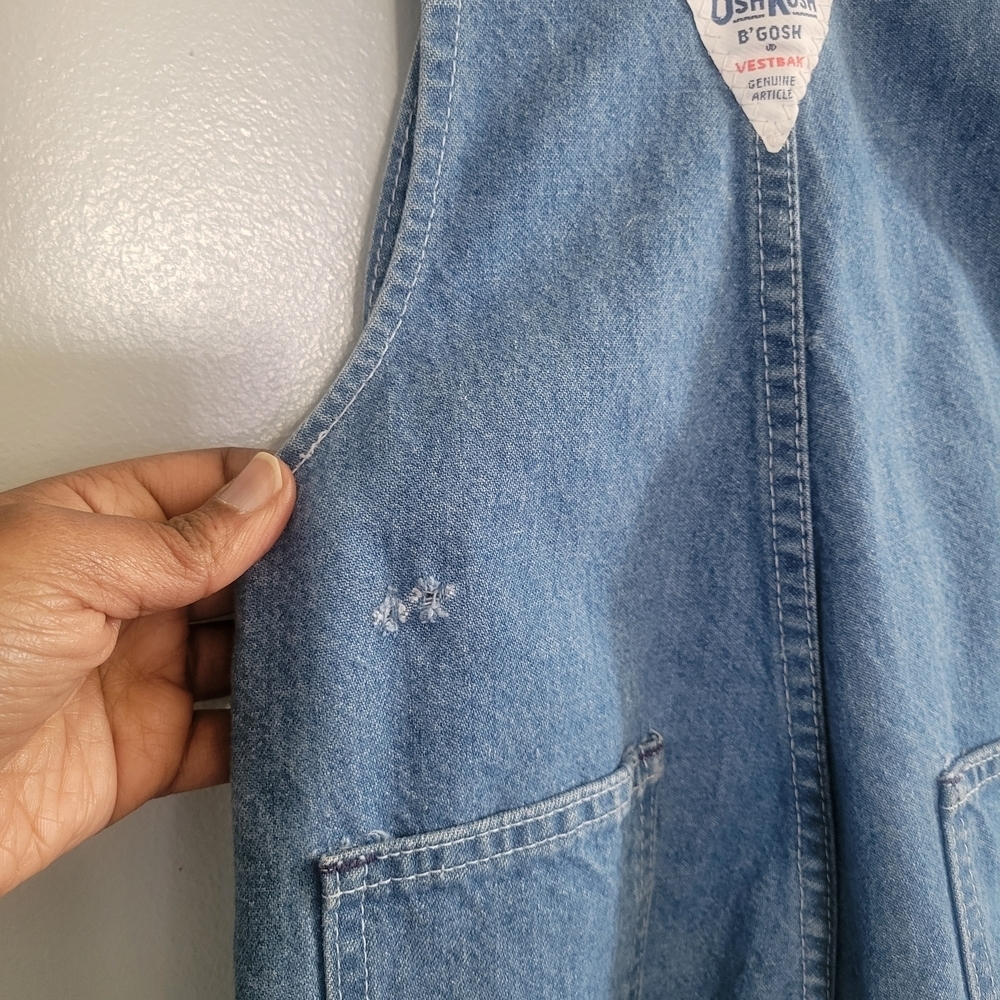 VTG OSHKOSH B'GOSH Size 6 Vestbak Denim Overalls Made In USA - Picture 9 of 9
